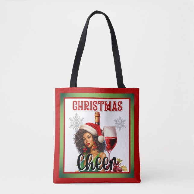 Retro Christmas Cheer Pinup Tote Bag (Front)