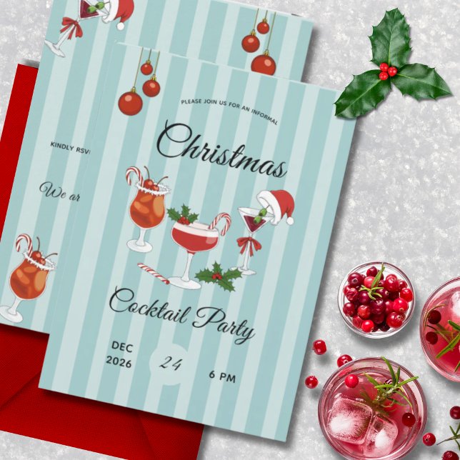 Retro Christmas Cocktail Party  Invitation (Creator Uploaded)