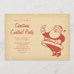 Retro Christmas Cocktail Party Invitations<br><div class="desc">Retro Christmas cocktail party invitations featuring a vintage style santa with a martini glass. Personalise the wording to fit your holiday party needs.</div>