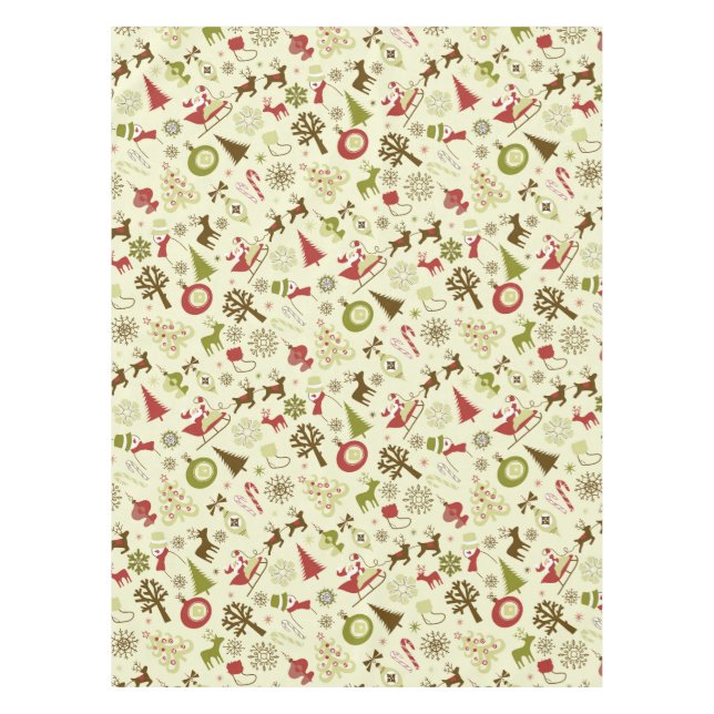 Retro Christmas Collage Tablecloth (Front)
