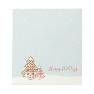 Retro Christmas Cookie Trees Notepad