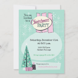 Retro Christmas Customisable Party Invitation