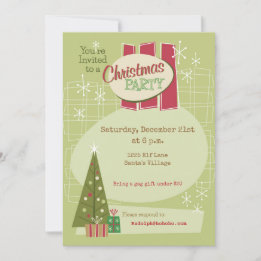 Retro Christmas Customisable Party Invitation