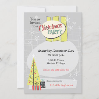 Retro Christmas Customisable Party Invitation-1958 Invitation