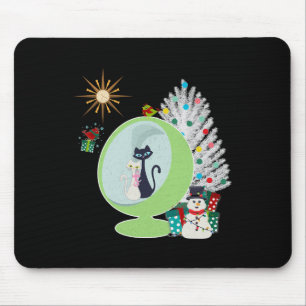 Retro Christmas Cute Cat Mid Century Mens Girls Wo Mouse Mat