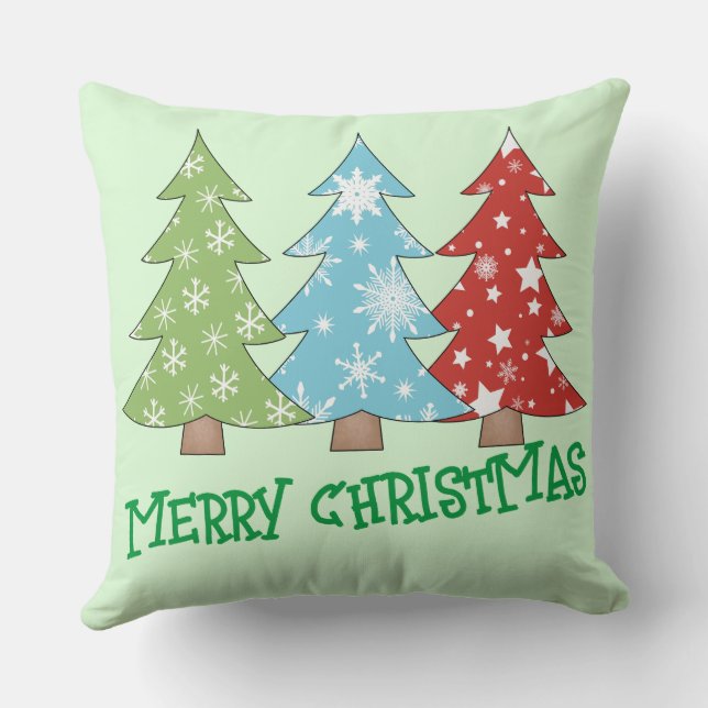 Retro Christmas Decor | Minimalist Christmas Tree  Cushion (Back)