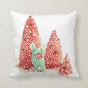 Retro Christmas Deer Cushion