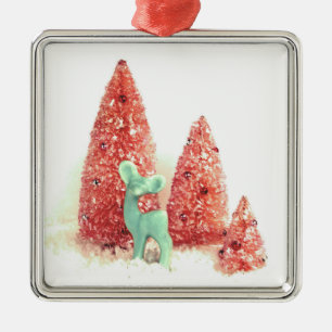 Retro Christmas Deer Metal Tree Decoration