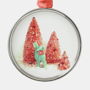 Retro Christmas Deer Metal Tree Decoration