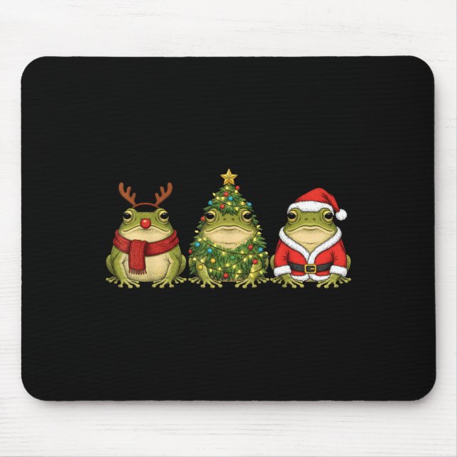 Retro Christmas Desert Rain Frog Santa Reindeer  Mouse Mat (Front)