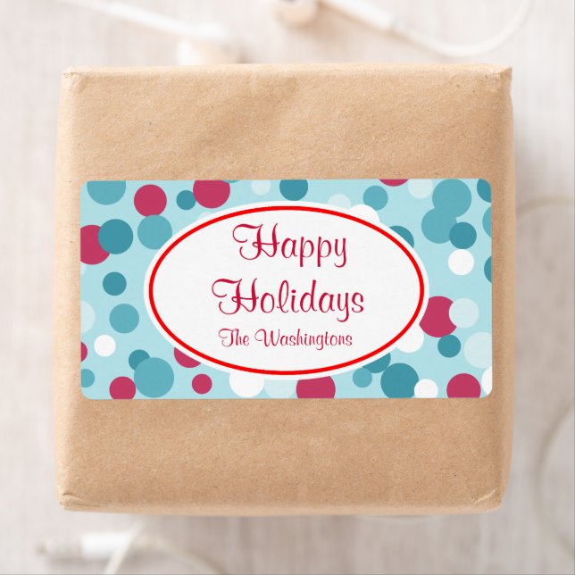 Retro Christmas Dots Labels (Insitu)