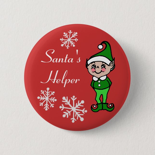 Retro Christmas Elf Button (Front)