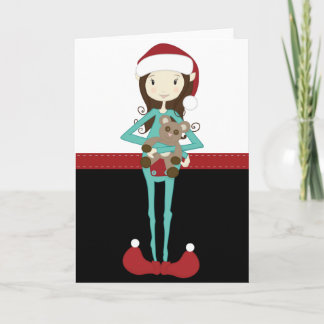 Retro Christmas Elf Holiday Card