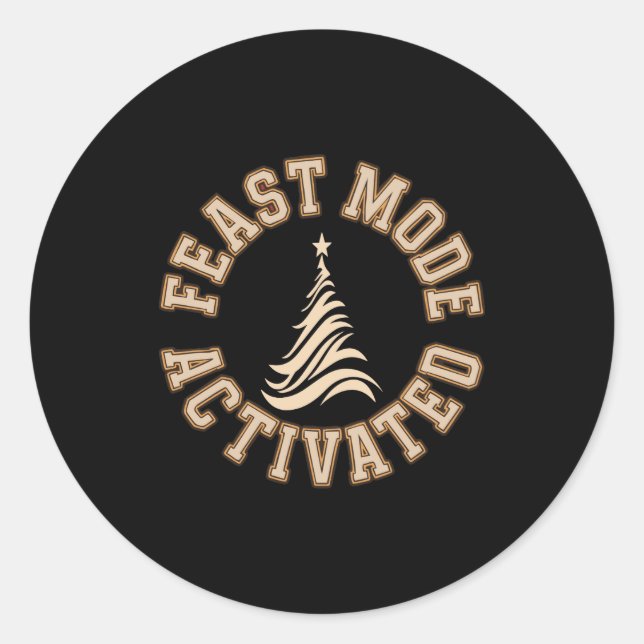 Retro Christmas Energy  Classic Round Sticker (Front)