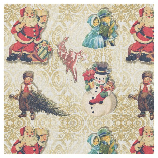 Retro Christmas Fabric (Close Up)