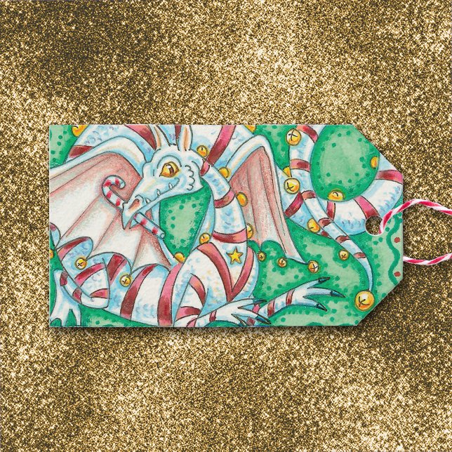 Retro Christmas Fantasy Dragon Gift Tags (Creator Uploaded)