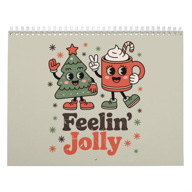 Retro Christmas Feeling Jolly Vintage Holiday  Calendar (Cover)