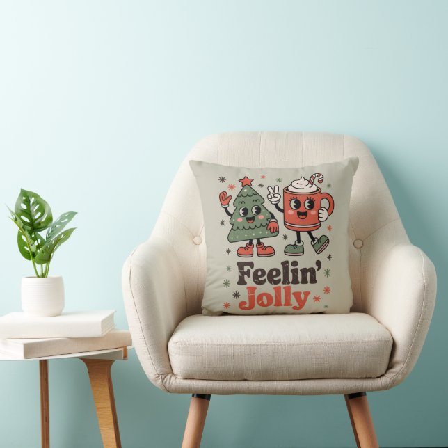 Retro Christmas Feeling Jolly Vintage Holiday  Cushion (Chair)
