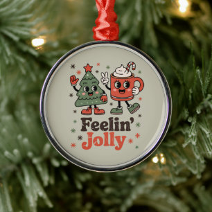 Retro Christmas Feeling Jolly Vintage Holiday Metal Tree Decoration