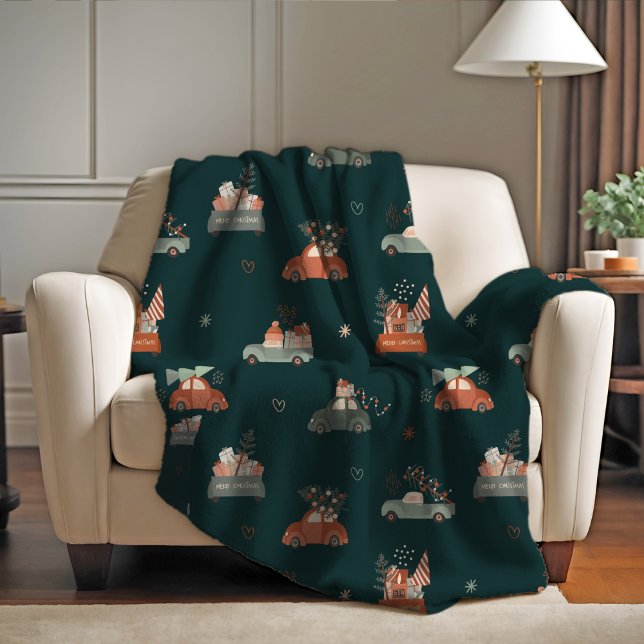 Retro Christmas Fleece Blanket (Creator Uploaded)