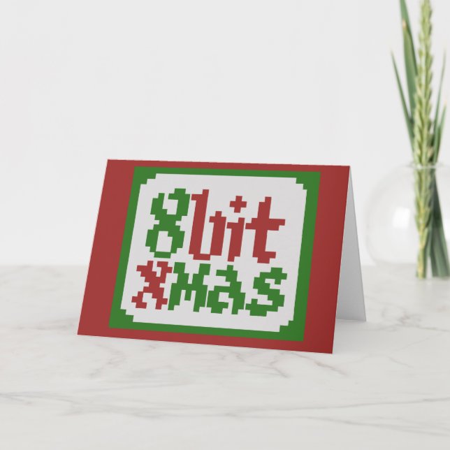 Retro Christmas for Gamers Holiday Card (Front)