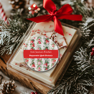 Retro Christmas, From the Kitchen of, Custom Classic Round Sticker