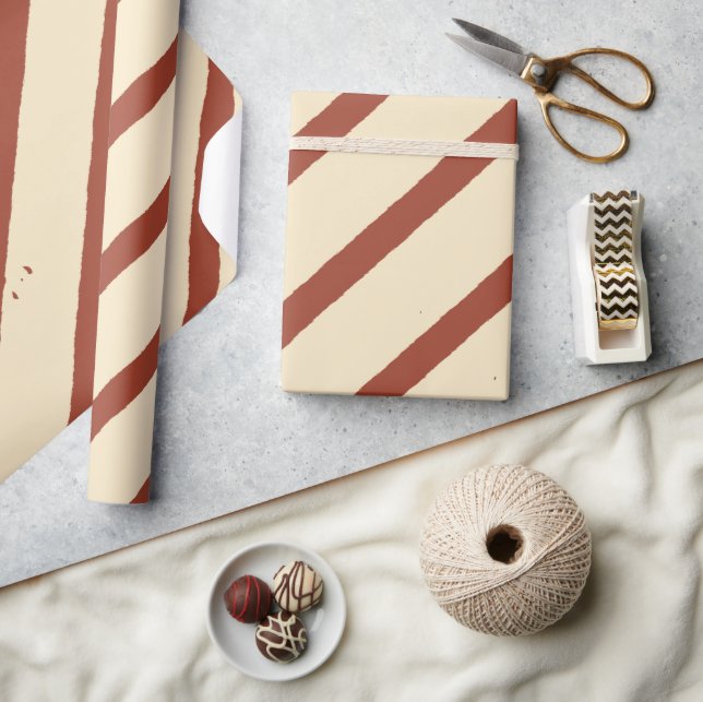 Retro Christmas Geometric Pattern Wrapping Paper (Crafts)