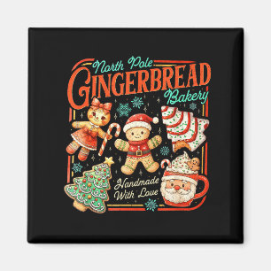 Retro Christmas Gingerbread Bakery North Le Cookie Magnet
