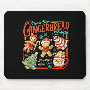 Retro Christmas Gingerbread Bakery North Le Cookie Mouse Mat