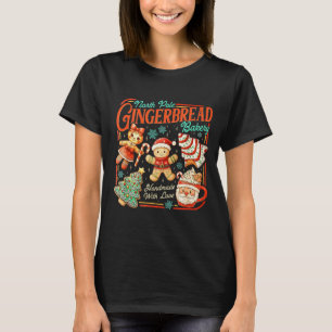 Retro Christmas Gingerbread Bakery North Le Cookie T-Shirt