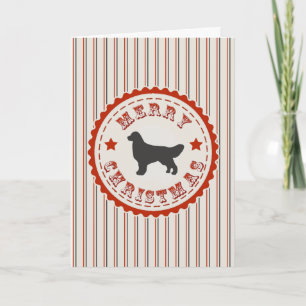 Retro Christmas Golden Retriever Holiday Card