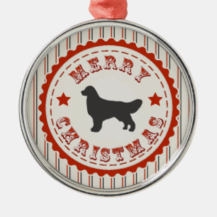 Retro Christmas Golden Retriever Metal Tree Decoration
