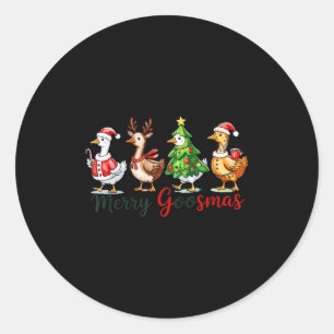 Retro Christmas Goose Xmas Merry Goosmas  Classic Round Sticker