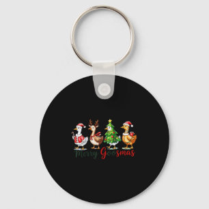 Retro Christmas Goose Xmas Merry Goosmas  Key Ring
