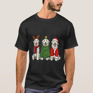 Retro Christmas Great Pyrenees Santa Reindeer Dog  T-Shirt