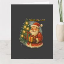 “Retro Christmas Greeting Card – Santa with Gifts”