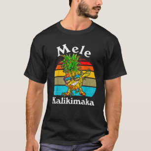 Retro Christmas Hawaiian Mele Kalikimaka Pineapple T-Shirt