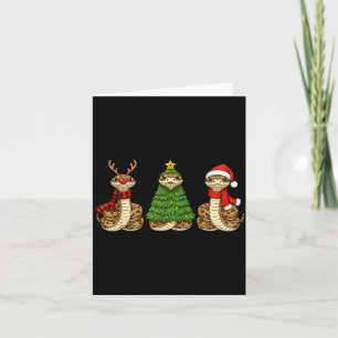 Retro Christmas Hognose Snake Santa Reindeer  Card