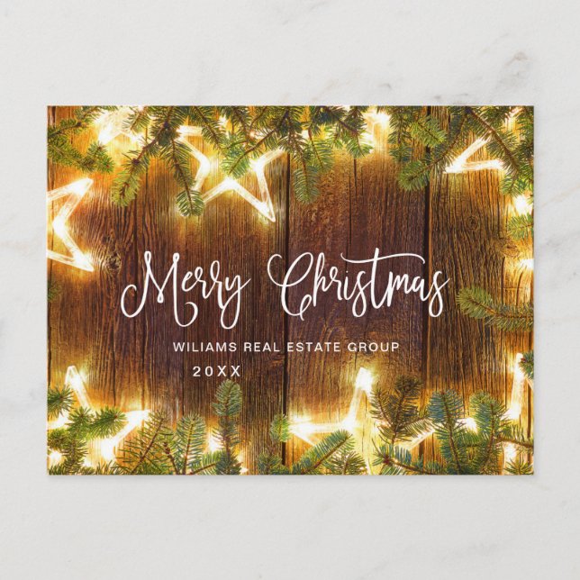 Retro Christmas Holiday Corporate Greeting Postcard (Front)