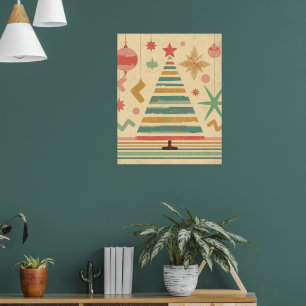 Retro Christmas Holiday Design Poster