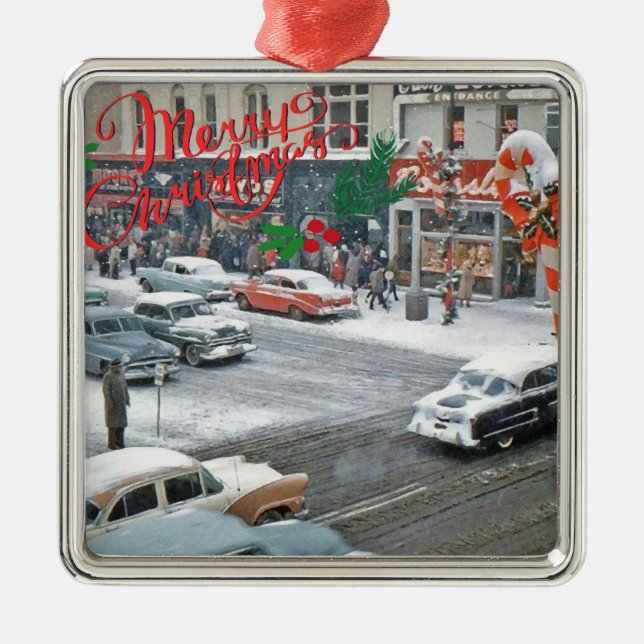 Retro Christmas Holiday Magnet Metal Tree Decoration (Front)