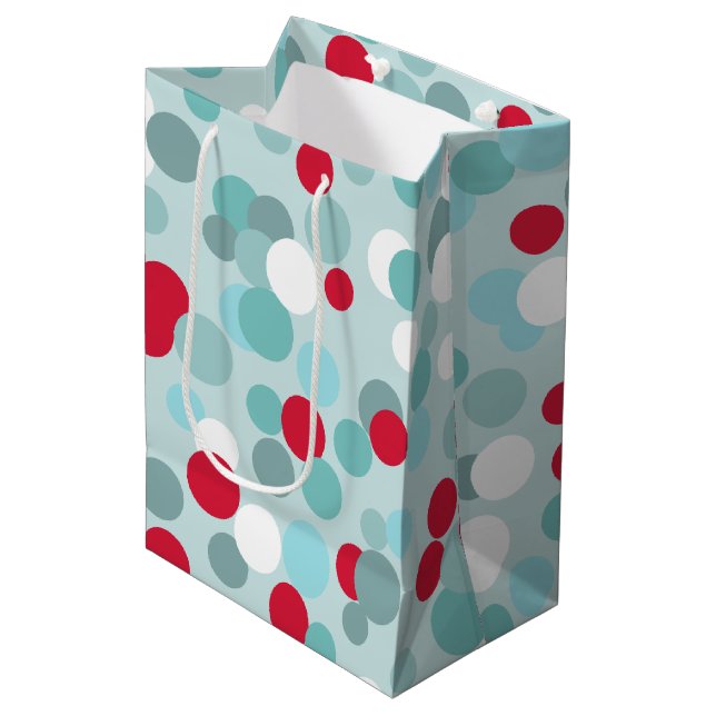 Retro Christmas Holiday Polka Dots Gift Bag (Front Angled)