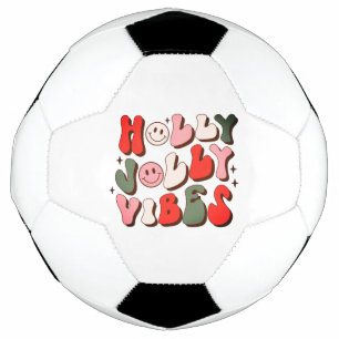 Retro Christmas Holly Jolly Vibes Trendy Holidays Football