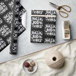 Retro Christmas Holly Jolly Wrapping Paper
