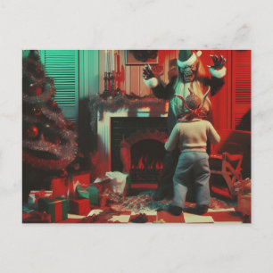 Retro Christmas Horror Postcard
