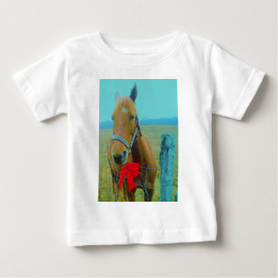 retro Christmas Horse Baby T-Shirt