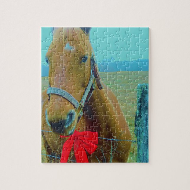 retro Christmas Horse Jigsaw Puzzle (Vertical)