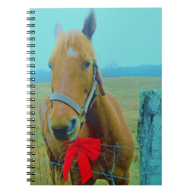retro Christmas Horse Notebook (Front)