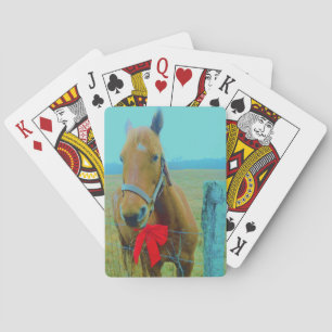 retro Christmas Horse Playing Cards