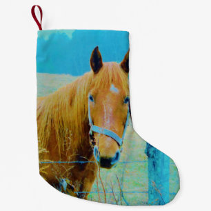 Retro Christmas Horse Small Christmas Stocking
